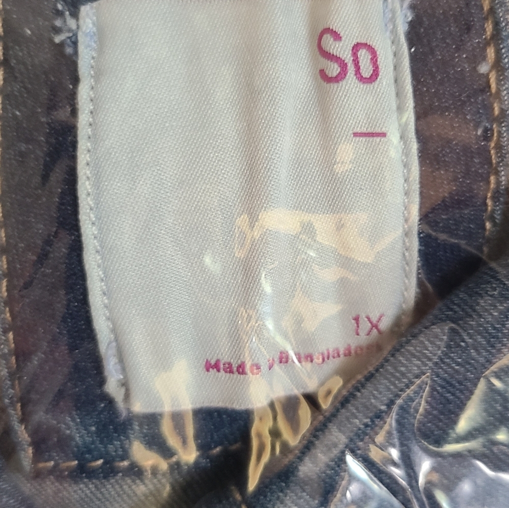 🥳FINAL PRICE👍🧥 NWT‼️ SO brand Juniors' Plus Size Jean Jacket - Picture 6 of 8